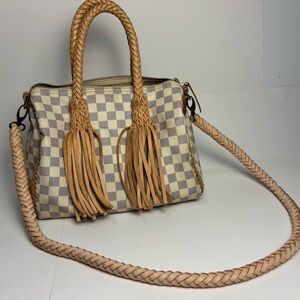 Vintage Boho Louis Vuitton Icon Blanca Satchel with Braided Handles